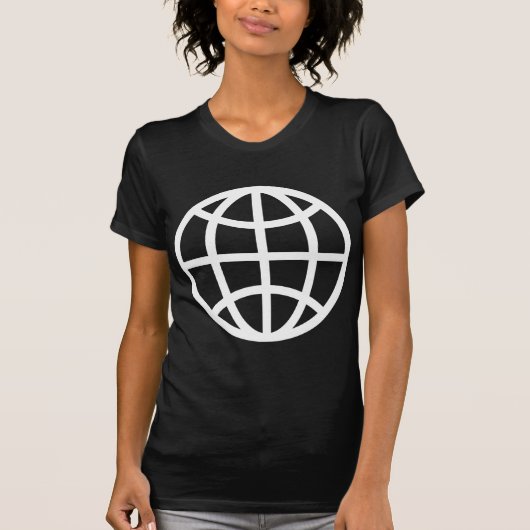 Symbool wereldbol - wit t-shirt (Voorkant)