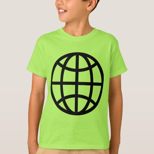 Symbool wereldbol - zwart t-shirt (Voorkant)