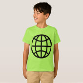 Symbool wereldbol - zwart t-shirt (Voorkant volledig)
