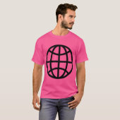 Symbool wereldbol - zwart t-shirt (Voorkant volledig)