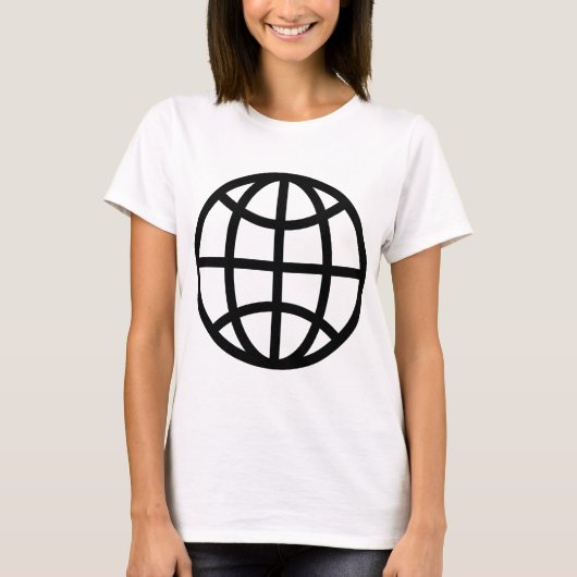 Symbool wereldbol - zwart t-shirt (Voorkant)