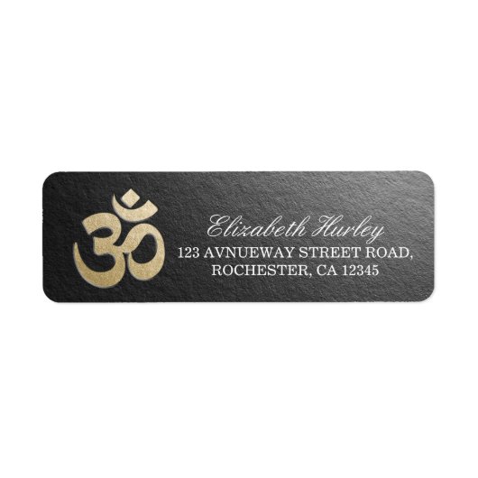 Symbool Yoga Mediation Instructor Black & Gold OM Etiket (Voorkant)