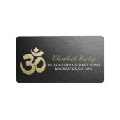 Symbool Yoga Mediation Instructor Black & Gold OM Etiket (Voorkant)