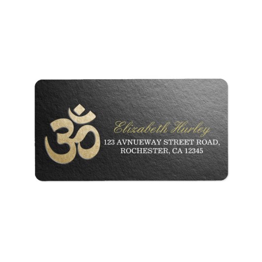 Symbool Yoga Mediation Instructor Black & Gold OM Etiket (Voorkant)