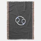 Symbool zwart symbool zwarte koolstofvezel afdrukk deken (Voorkant Verticaal)