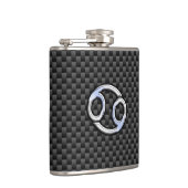 Symbool zwart symbool zwarte koolstofvezel afdrukk heupfles (Rechts)