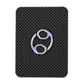 Symbool zwart symbool zwarte koolstofvezel afdrukk magneet (Verticaal)