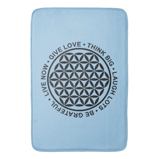 Symboolbloem - levensregels 1 badmat (Voorkant Verticaal)