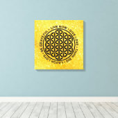 Symboolbloem - levensregels 1 canvas afdruk (Insitu (Houten vloer))