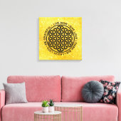 Symboolbloem - levensregels 1 canvas afdruk (Insitu (Woonkamer))
