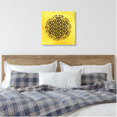 Symboolbloem - levensregels 1 canvas afdruk (Insitu (Slaapkamer))