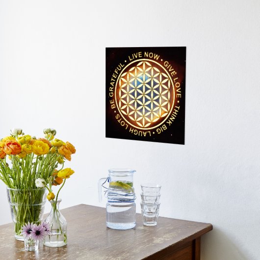 Symboolbloem - levensregels 1 folie afdrukken (Laag (Keuken))