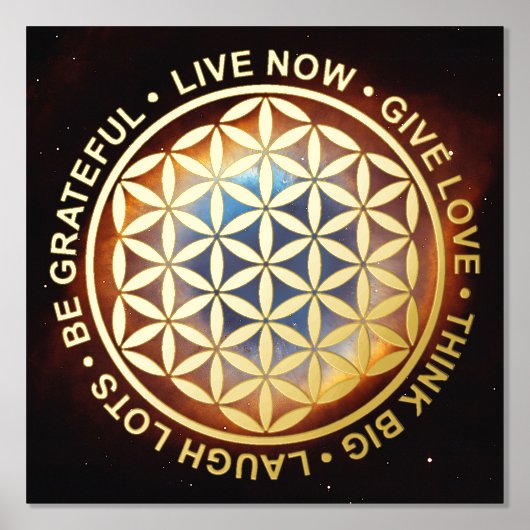 Symboolbloem - levensregels 1 folie afdrukken (Voorkant)