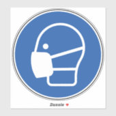 Symbooletiket voor draag stofmasker sticker (Vel)