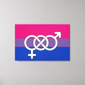 Symboolmarkering op basis van bisexual Pride Canvas Afdruk (Voorkant)