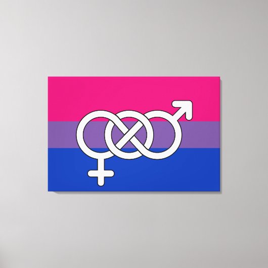 Symboolmarkering op basis van bisexual Pride Canvas Afdruk (Voorkant)