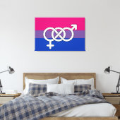 Symboolmarkering op basis van bisexual Pride Canvas Afdruk (Insitu (Slaapkamer))