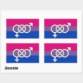 Symboolmarkering op basis van bisexual Pride Rechthoekige Sticker (Vel)