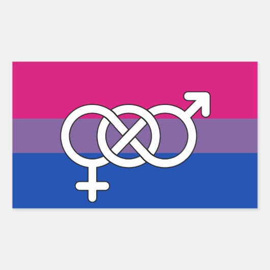 Symboolmarkering op basis van bisexual Pride Rechthoekige Sticker (Voorkant)
