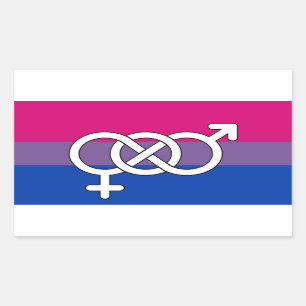 Symboolmarkering op basis van bisexual Pride Rechthoekige Sticker