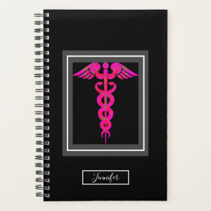 Symboolnaam van verpleegster Medical Black Roze Ca Planner