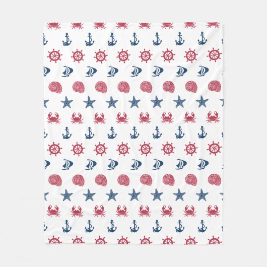 Symboolpatroon rood wit en blauw Zee Fleece Deken (Voorkant)