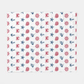 Symboolpatroon rood wit en blauw Zee Fleece Deken (Voorkant (Horizontaal))