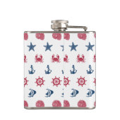 Symboolpatroon rood wit en blauw Zee Heupfles (Achterkant)