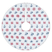 Symboolpatroon rood wit en blauw Zee Kerstboom Rok (Voorkant)