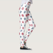 Symboolpatroon rood wit en blauw Zee Leggings (Rechts)