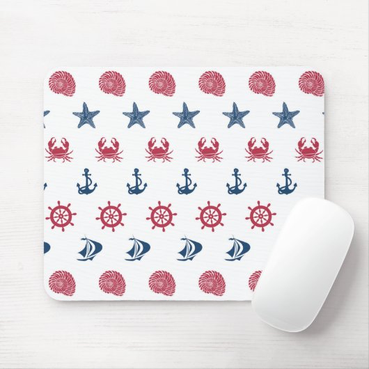 Symboolpatroon rood wit en blauw Zee Muismat (Met muis)