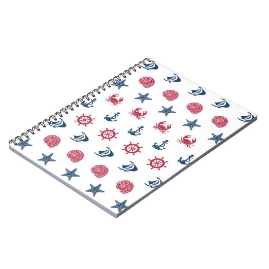 Symboolpatroon rood wit en blauw Zee Notitieboek (Linkerzijde)