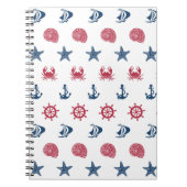 Symboolpatroon rood wit en blauw Zee Notitieboek (Voorkant)