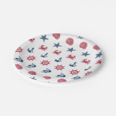 Symboolpatroon rood wit en blauw Zee Papieren Bordje (Gekanteld)
