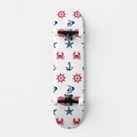 Symboolpatroon rood wit en blauw Zee Persoonlijk Skateboard (Voorkant)