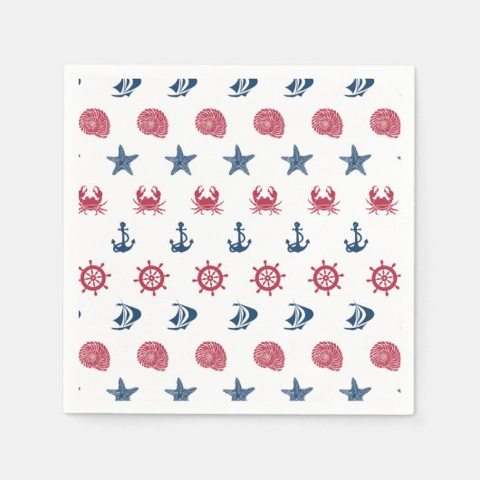 Symboolpatroon rood wit en blauw Zee Servet (Voorkant)