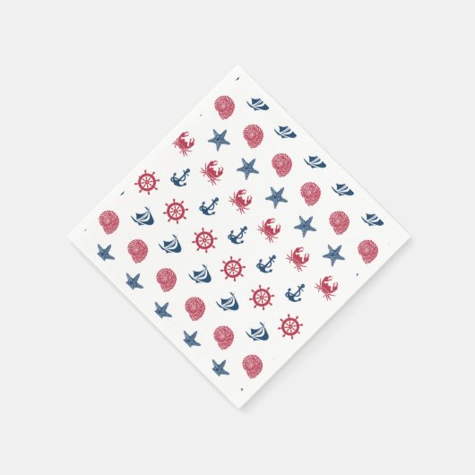Symboolpatroon rood wit en blauw Zee Servet (Hoek)