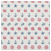 Symboolpatroon rood wit en blauw Zee Stof (Swatch)