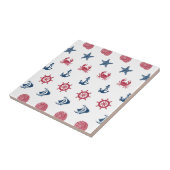 Symboolpatroon rood wit en blauw Zee Tegeltje (Zijkant)
