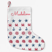 Symboolpatroon rood wit en blauw Zee | Voeg je N t Kleine Kerstsok (Voorkant)