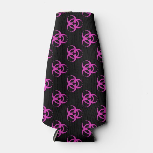 Symboolpatroon roze en zwart flesjeskoeler (Voorkant)