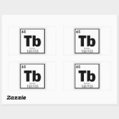 Symboolscheikundeformules terbium rechthoekige sticker (Vel)