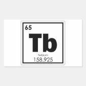 Symboolscheikundeformules terbium rechthoekige sticker (Voorkant)