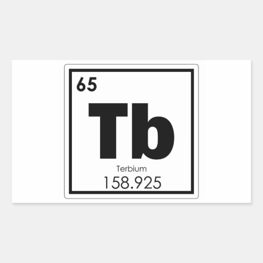 Symboolscheikundeformules terbium rechthoekige sticker (Voorkant)