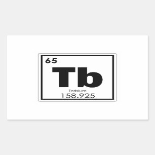 Symboolscheikundeformules terbium rechthoekige sticker
