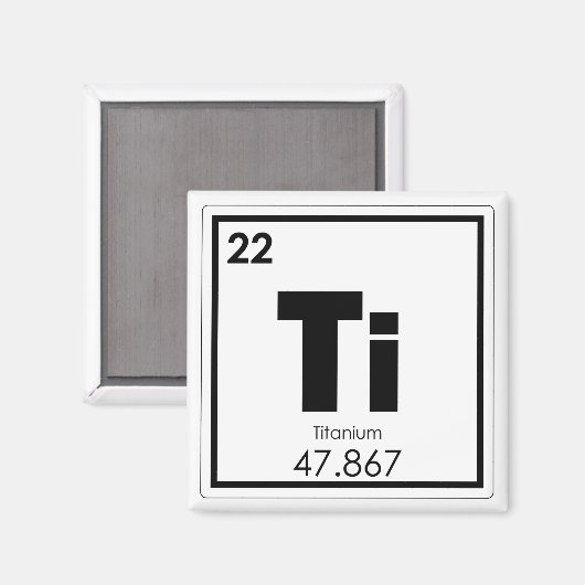 Symboolscheikundeformules Titaniumelement Magneet (Voorkant / Achterkant)