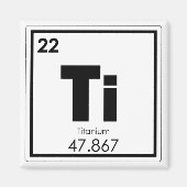 Symboolscheikundeformules Titaniumelement Magneet (Voorkant)