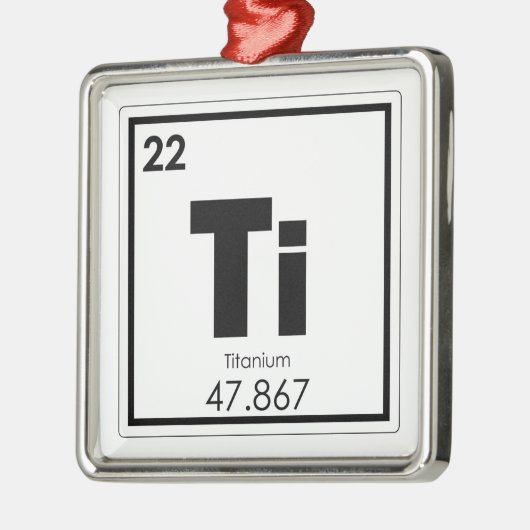 Symboolscheikundeformules Titaniumelement Metalen Ornament (Links)