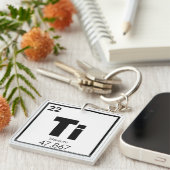 Symboolscheikundeformules Titaniumelement Sleutelhanger (Voorkant Rechts)