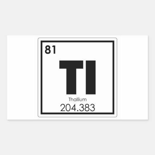 Symboolscheikundeformules van het thalliumelement rechthoekige sticker (Voorkant)